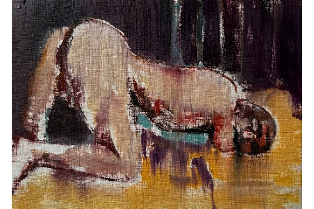"Model" oil on paper 13x18cm 2025
