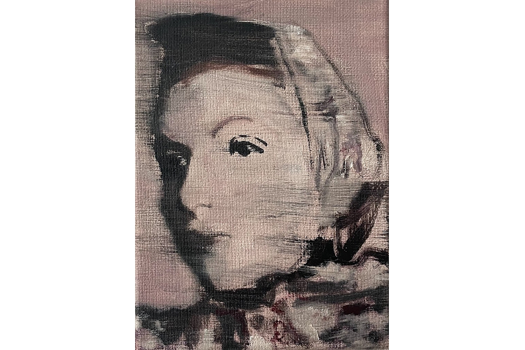 "Woman with Scarf" oilpaint 13x18cm 2023