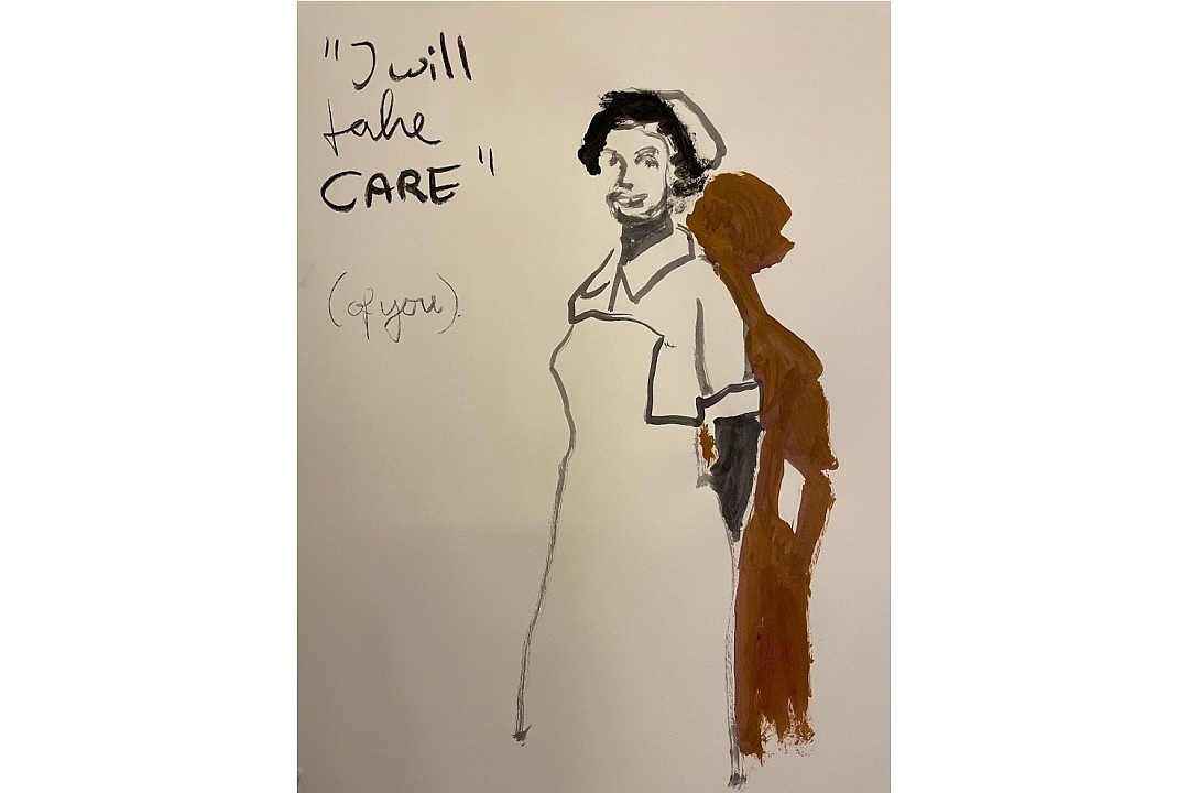 "I will take care ( of you)"  drawing 64x48 cm 2021