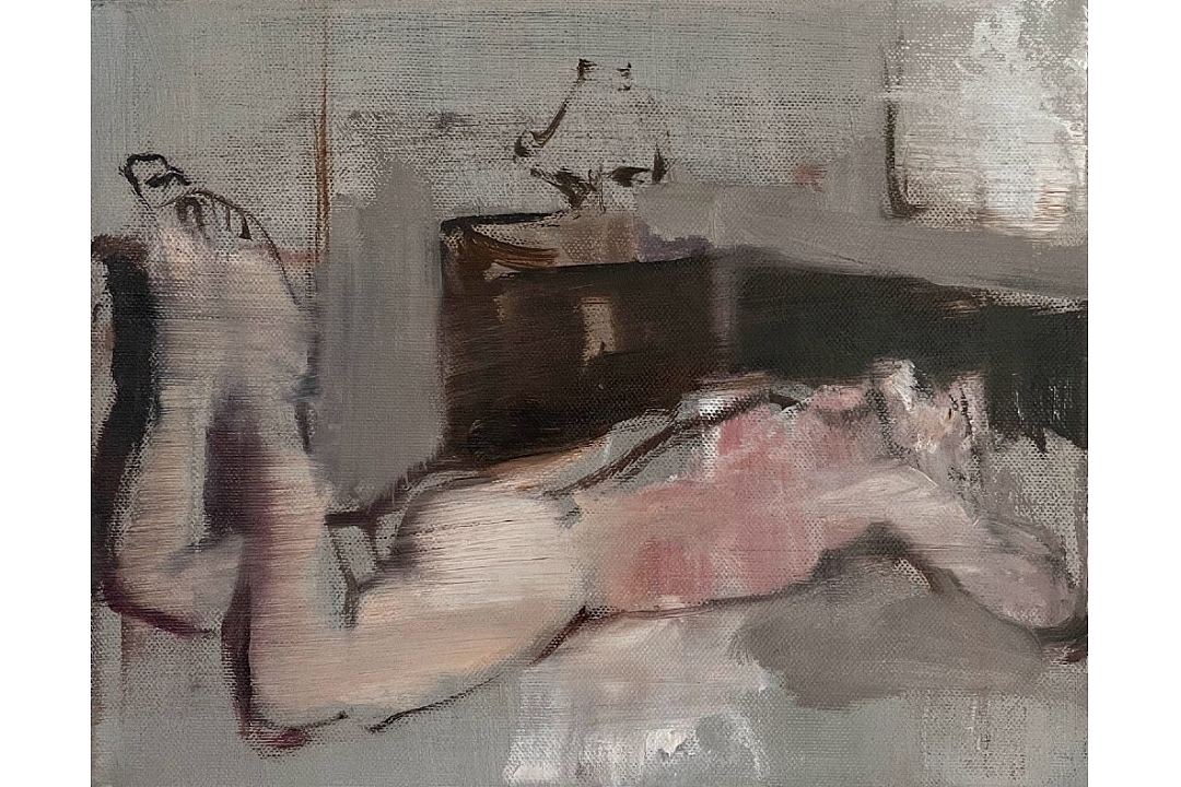 "Figure lying down"  oilpaint 24x30cm 2022