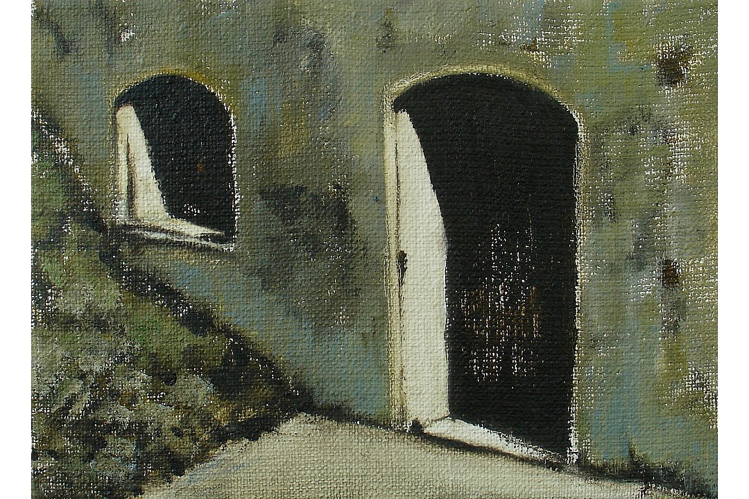 "Sporen Lekart" 2010 olieverf 13x18cm 