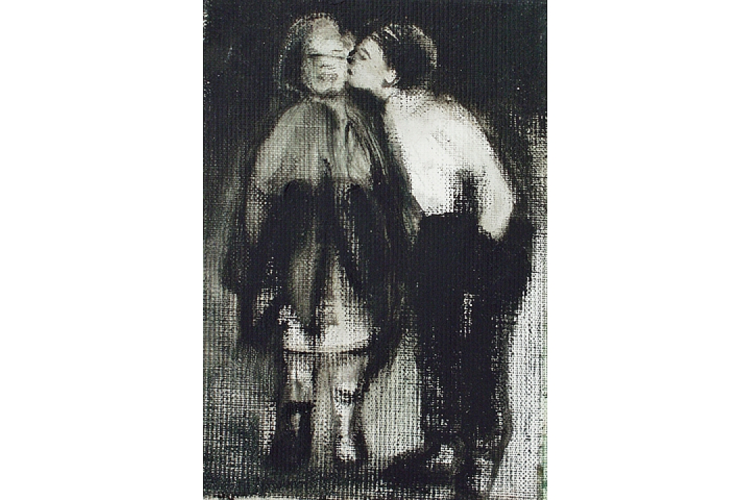 Oilpaint on linen  13 x 18 cm   " Het Leven Schildert zich"  2000